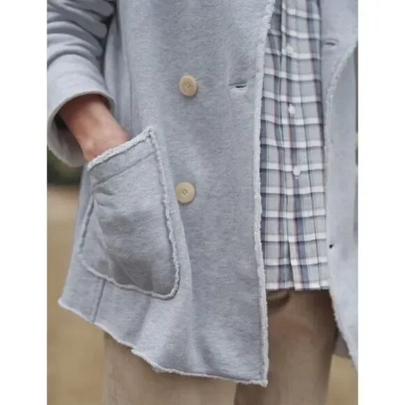 Frank & Eileen Belfast Peacoat in Gray Melange